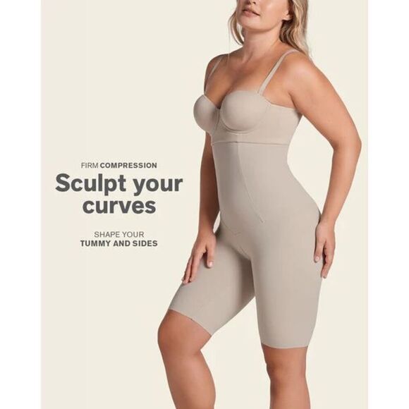 LEONISA Shapewear NWT Contour Pro Extra High Waisted Firm Shaper Short Medium - Picture 4 of 7